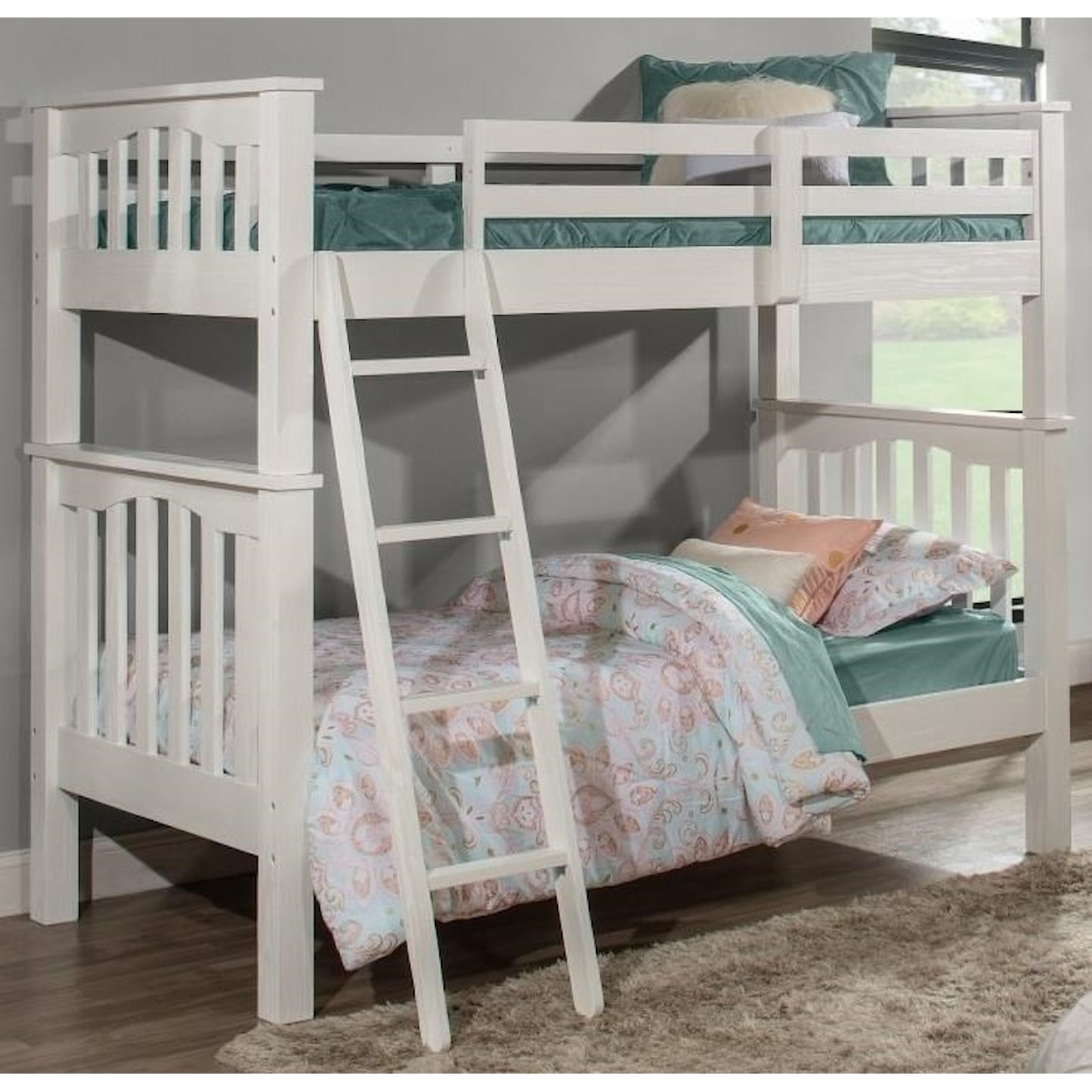 NE Kids Highlands Twin Over Twin Harper Bunk Bed