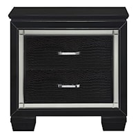 Glam Two Drawer Night Stand with Under-Light