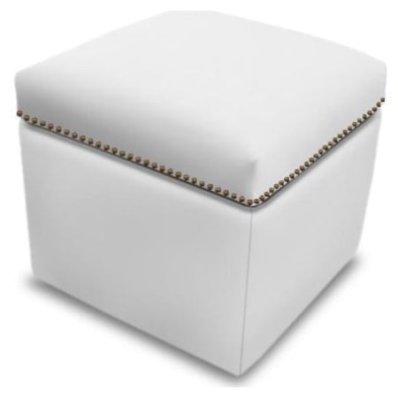Storage Ottoman with Nailhead Trim