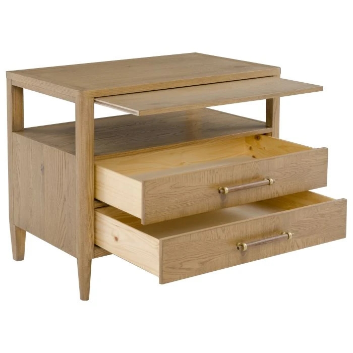 2-Drawer Nightstand w/Pull-Out Shelf