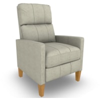Contemporary High Leg Push-Back Recliner with Track Arms