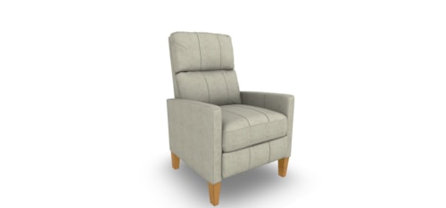 Contemporary High Leg Push-Back Recliner with Track Arms