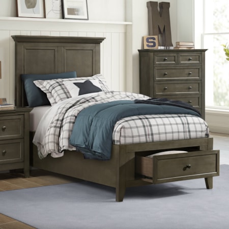 Youth Twin Storage Panel Bed