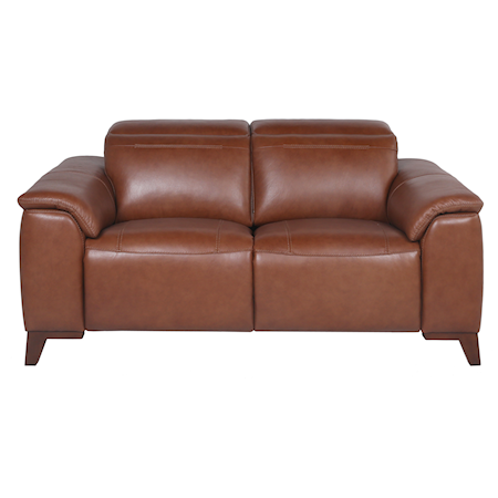 Dual-Power Leather Reclining Loveseat