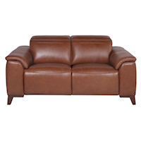 Dual-Power Leather Reclining Loveseat