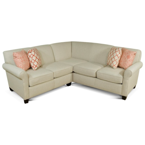 Transitional 2-Piece Sectional Sofa with Accent Pillows
