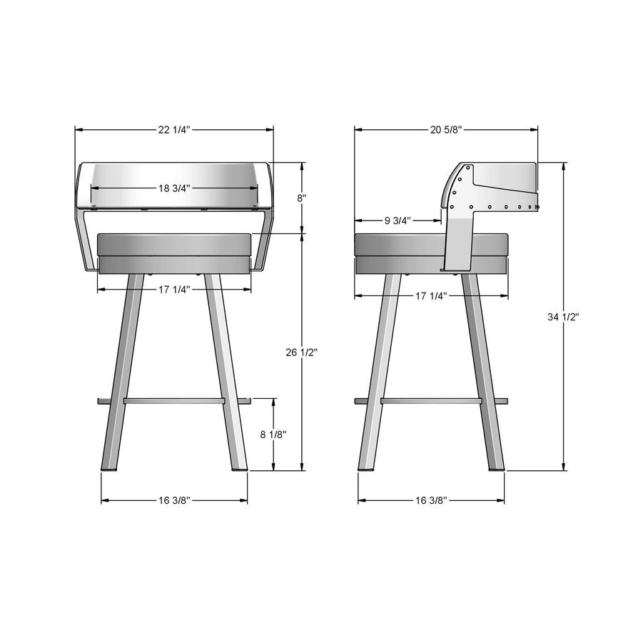 Amisco Russell Upholstered Counter Height Swivel Stool
