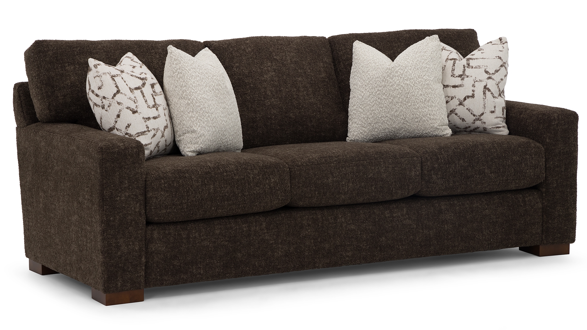 Modern Casual Sofa w/Block Feet