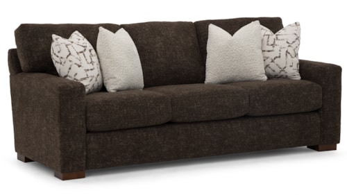 Modern Casual Track-Arm Sofa with Block Feet