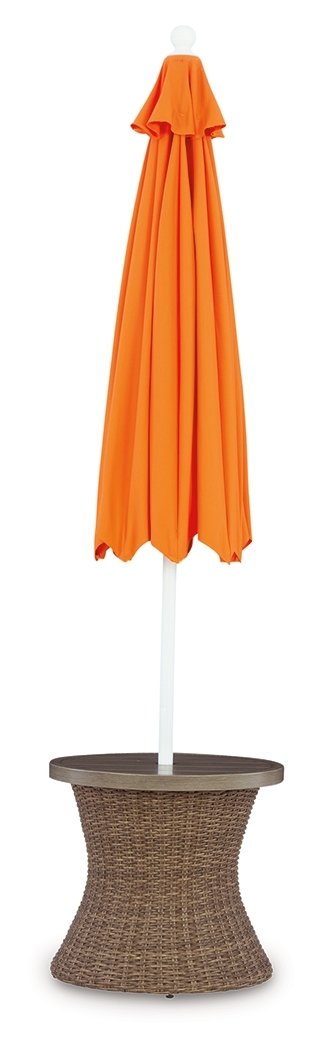 Signature Design by Ashley Laguna Heights Round End Table W/Umb Opt