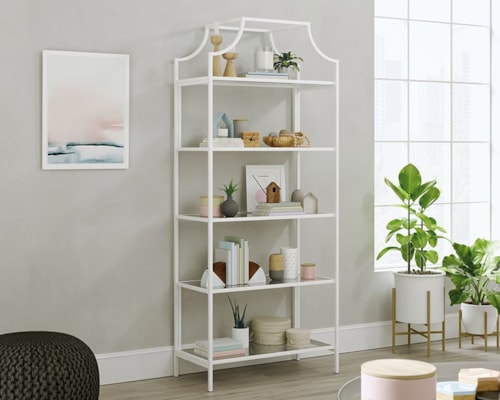 Contemporary Bookcase with Tempered Glass