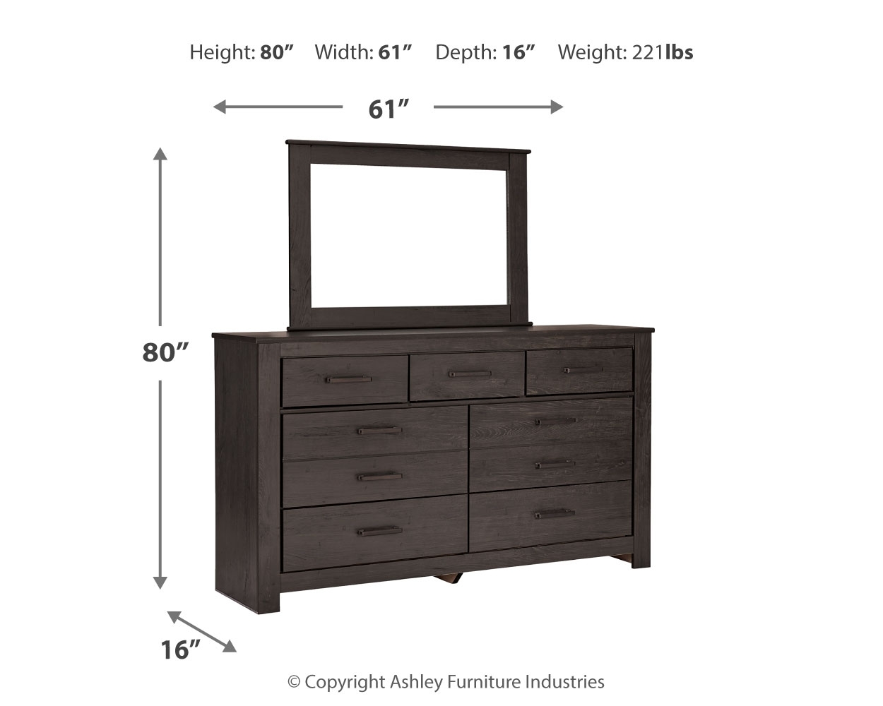 Signature Design by Ashley Brinxton Dresser, Mirror And Nightstand