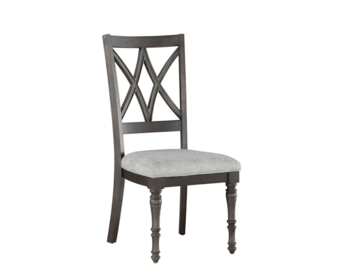 Transitional Side Chair with Wooden Back