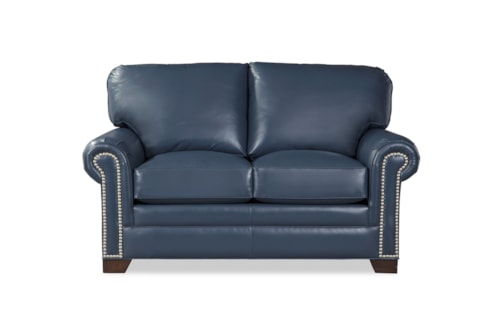 Transitional Loveseat with Nailhead Trim