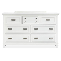 Contemporary 7-Drawer Dresser with Felt-Lined Top Drawers