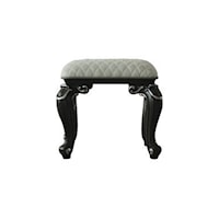 Traditional Vanity Stool with Upholstered Seat Cushion