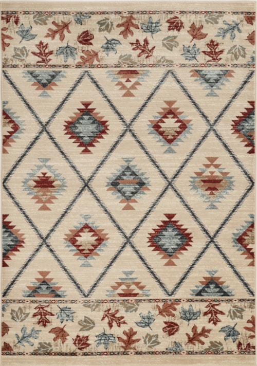 7'10" Round Ivory Harvest Rug