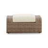 Benchcraft Sandy Bloom Outdoor Ottoman with Cushion