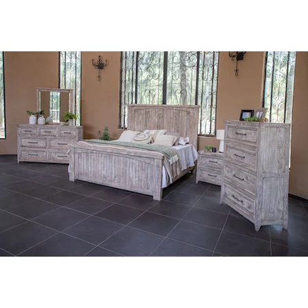 Rustic Light Brown King Bedroom Set