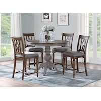 Relaxed Vintage 5-Piece Counter Height Table Set