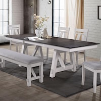 Farmhouse Dining Table with Self-Storing Leaves