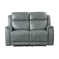 Casual Power Reclining Loveseat with Power Headrest and Lumbar