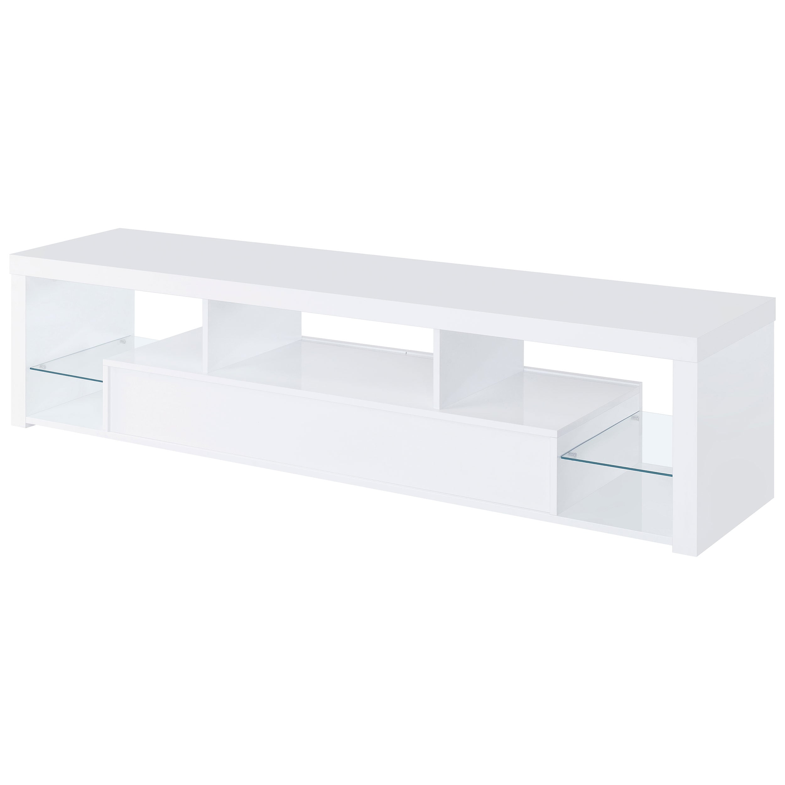 Coaster Jude 66054 WHITE HIGH GLOSS TV CONSOLE 7 Day Furniture TV