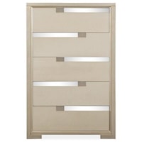 Glam 5-Drawer Chest with Felt-Lined Top Drawers