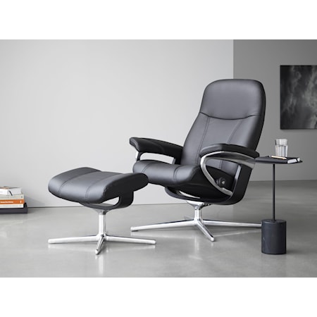 Small Reclining Chair with Cross Base