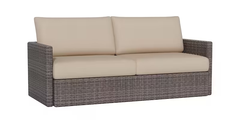 Outdoor Wicker 2-Cushion Sofa