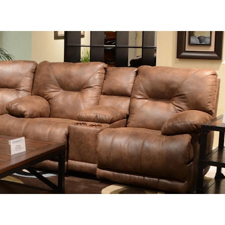 Power Lay Flat Reclining Console Loveseat