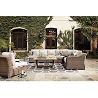 3-Piece Outdoor Sectional with Coffee Table and 2 End Tables