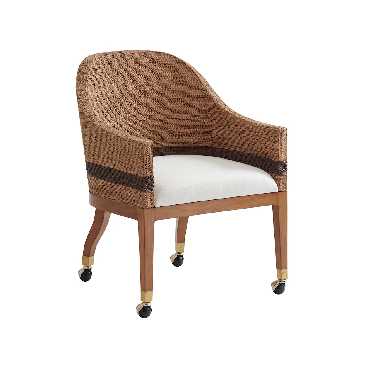 Tommy Bahama Home Palm Desert Dorian Woven Arm Chair With Casters