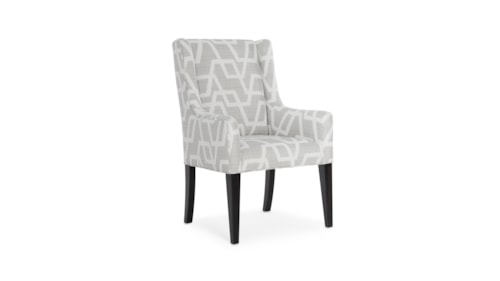 Contemporary Upholstered Dining Arm Chair with Full Back
