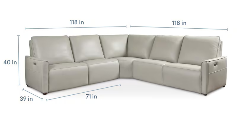 Everett Leather Reclining Sectional