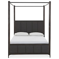 California King Canopy Bed in Vintage Coffee