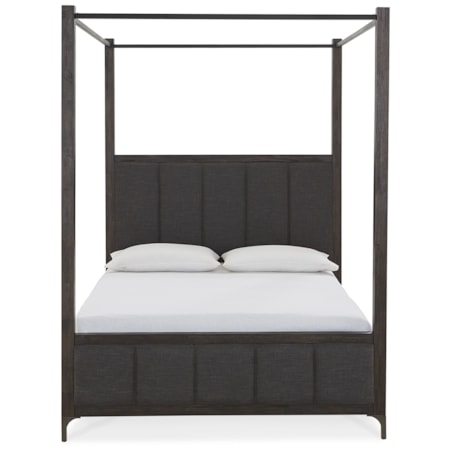 California King Canopy Bed in Vintage Coffee