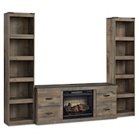 3-Piece Entertainment Center With Electric Fireplace