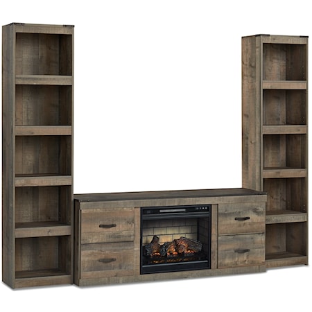 3-Piece Entertainment Center With Electric Fireplace