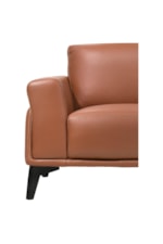 New Classic Como Contemporary Loveseat with Exposed Wood Legs