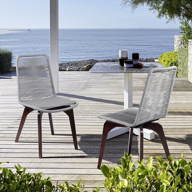 Armen Living Island Outdoor Patio Dining Chair - Set of 2