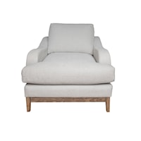 Transitional Arm Chair with Beige Fabric