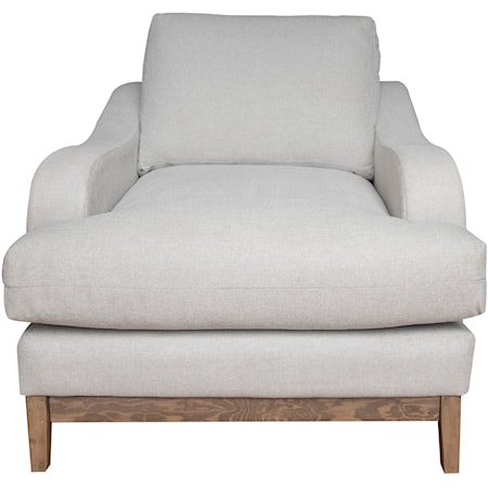 Transitional Arm Chair with Beige Fabric