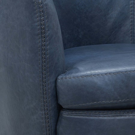 Leather Swivel Barrel Chair