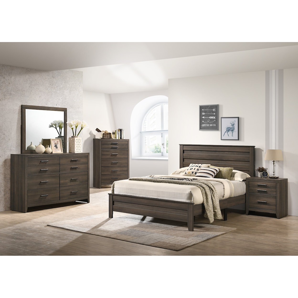 Crown Mark Marley Queen Panel Platform Bed