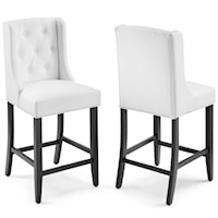 Counter Bar Stool Faux Leather Set of 2