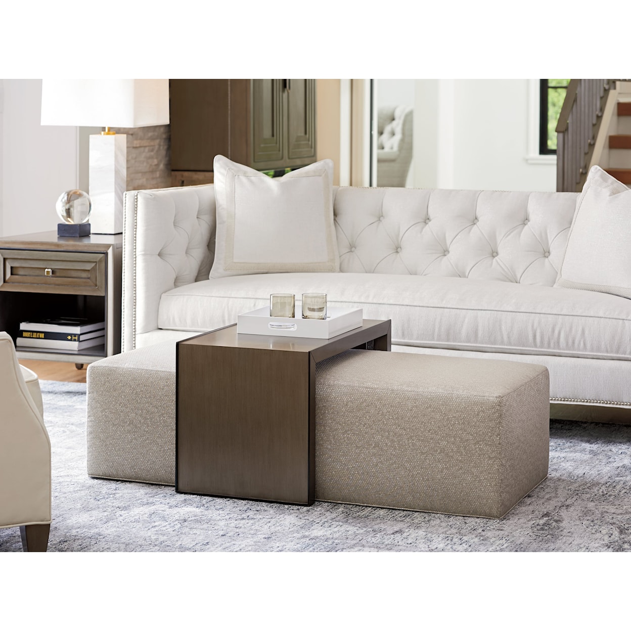 Lexington Ariana Savona Cocktail Ottoman With Slide