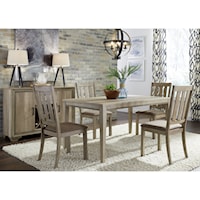 Farmhouse 5-Piece Dining Set with Slat Back Chairs