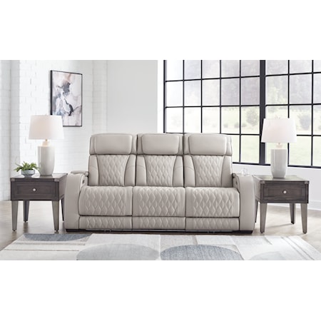 Power Reclining Sofa with Adj Headrest