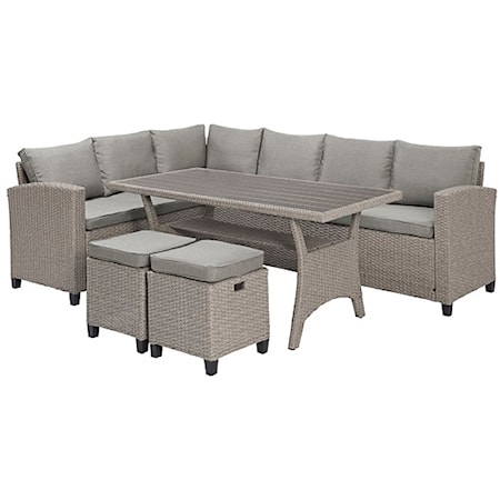 4 Piece Transitional Outdoor Seating and Table Set